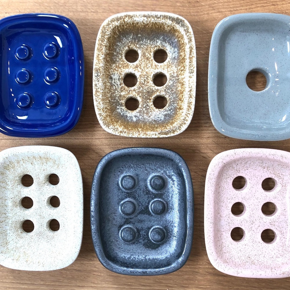 COPY - Handmade Ceramic Soap Dish GLOSSY BLUE